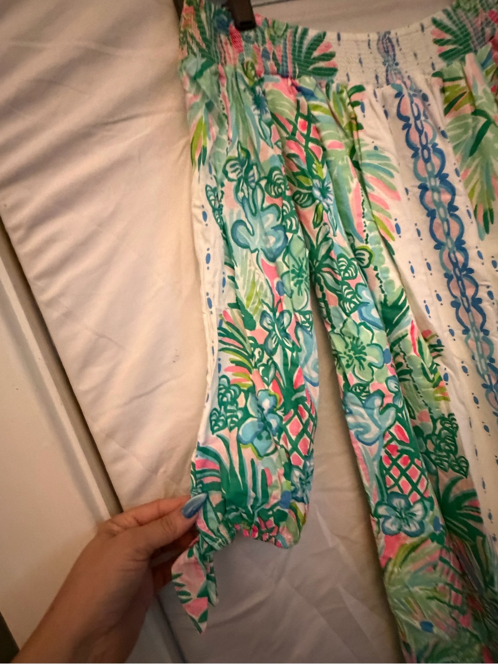 XS Lilly Pulitzer Resort White Coconut Row Print Off Shoulder Mini Dress - Picture 4 of 6